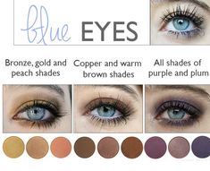 Easy Eyeshadow For Beginners Blue Eyes, Blue Eye Color Makeup, How To Make Your Eyes Look More Blue, Fall Makeup Looks For Blue Eyes Natural, Eye Shadow For Grey Eyes, Eye Shadow Blue Eyes Fair Skin, Everyday Eyeshadow For Blue Eyes, How To Make Blue Eyes Pop, Natural Makeup For Blue Eyes