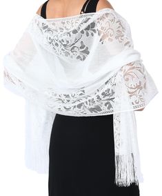 PRICES MAY VARY. Made from polyester, this delicate lace shawl and wrap boasts a soft and luxurious texture. The intricate lacework adds an element of romance, making it the perfect complement to your formal/party dresses or casual outfits. Size: 185*63cm/73”*25”; Our lace evening shawl is generously sized to provide ample coverage and versatility in styling. The dimensions ensure it drapes elegantly over your shoulders, creating a flattering and eye-catching silhouette. Intricate Lace Detailing Formal Party Dresses, Lace Shawls, Evening Shawls, Wedding Costume, Lace Wrap, Wedding Costumes, Formal Party Dress, Lace Shawl, Pashmina Shawl