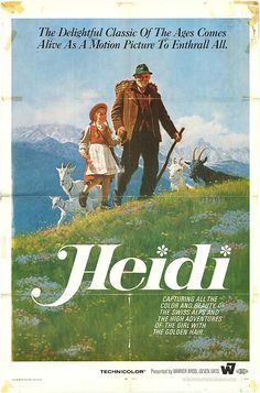 an old movie poster for the film hedii with two children and their dog