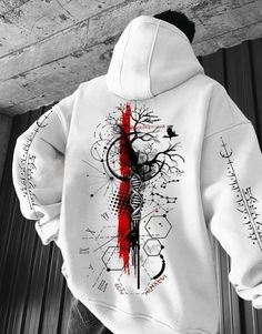 Unique Fashion Men, Back Of Hoodie Design, Arcane Design, Mark Hoodie, Arcane Symbols, Goth Streetwear, Stylish Hoodies, Men Hoodies, Guys Clothing Styles