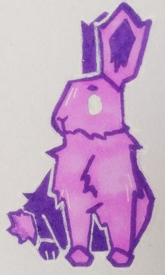 Pink and purple rabbit drawn with Posca Markers Drawings For Book Covers, Art Easy Drawing Ideas, Funny Animal Sketches, Cute Drawings Rabbit, Drawing Ideas Easy Bunny, Little Creatures Drawing, How To Draw Horror, Drawing Ideas Bunny, How To Draw Bunnies