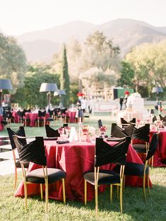 tables and chairs set up for an outdoor event