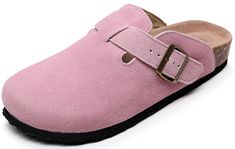 PRICES MAY VARY. 【MATERIAL】The womens clogs used suede leather. The insole is all covered by memory foam,it is very comfortable. Cork footbed designed to mirror the shape of a healthy foot and provide a natural walking environment. 【SOLE】This House slippers for women EVA sole is lightweight, flexible, shock-absorbing, and repairable. 【STYLE】Clog for womens featuring adjustable buckle strap at vamp and cork footbed arch support. 【MULTI-USE CLOGS】 You can use these womens clogs for house slippers Pink Clogs, Womens Clogs And Mules, Clogs For Women, Outdoor House, Clogs And Mules, Womens Clogs, House Slippers, Outdoor Woman, Mule Clogs