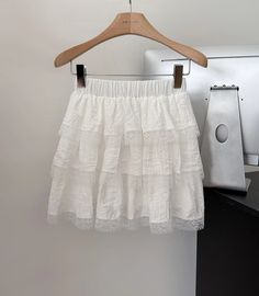 Olivia Mark - Midnight Lace Trim Cake Skirt High Waist Half Skirt Lace White Skirt, Ballet Cakes, Low Waist Skirt, Cake Dress, Cake Skirt, Skirt High Waist, Dress Cake, Half Skirt, White Skirt