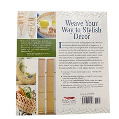 the back cover of a book with an image of some food in it and text that reads weave your way to stylish decor