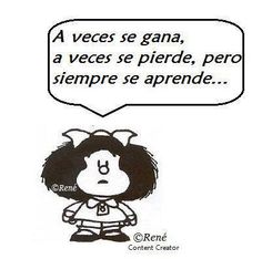 an image of a cartoon character with a speech bubble above it that says,'a veces se gana, a veces se plierde, perdere,