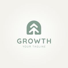 the logo for growth your tagline, which is designed to look like an arrow