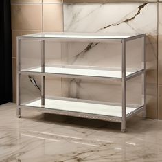 Glass and Metal Frame Sofa Table with 2 Open Shelves, Silver and Clear By Casagear Home Metal Frame Sofa, Nickel Metal, Sofa Frame, Table 2, Open Shelves, Bottom Shelf, Sofa Table, Glass Shelves, Flower Vase