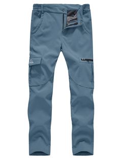 PRICES MAY VARY. 85% Nylon & 15% Spandex Gopune hiking pants with multi pockets design.2 front slant pockets,2 back velcro pockets and 2 knee pockets provide extra store space for great convenience,ensure that you can carry large items The soft shell pants are designed for water resistant coating on the surface to make the pants waterproof,cool,smoothy which can keep you comfortable for all day waer Partial elastic waistband on the side make the waist more comfortable and full mobility.The inner