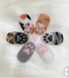 Cat Nail Designs, Paw Nails, Cat Nail Art, Animal Nails, Cat Nails, Nail Swag, Kawaii Nails, Cute Nail Art