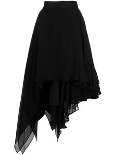 black cotton-silk blend tulle panels high-waisted asymmetric hem Gothic Skirt Long, Yohji Yamamoto Skirt, Bob Outfit, Goth Wardrobe, Skirt Aesthetic, Gothic Skirt, Ren Fair, Tulle Skirt Black, Midi Skirt Black