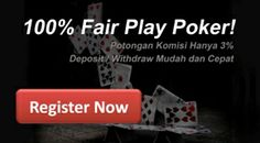 an advertisement for a casino game with the words, 100 % fair play poker on it