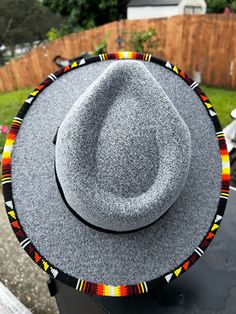 Bead hat one size fits all Beaded Hats Native American Patterns, Beaded Bucket Hats, Beaded Fedora Hat For Festivals, Southwestern Adjustable Beaded Hat, Beaded Hat Brim, Beaded Hats With Curved Brim For Western-themed Events, Beaded Cowboy Hat, Adjustable Beaded Wide-brim Fedora, Southwestern Beaded Hat Band For Festival