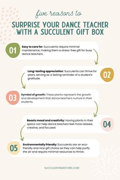 the five lessons to surprise your dance teacher with a succulent gift box info