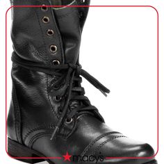 in stock Fall And Winter Boots, Steve Madden Troopa Boots, Combat Boots Black, Black Leather Combat Boots, Leather Combat Boots, Lace Up Combat Boots, Office Fashion Women, Womens Tights, Winter Boots Women