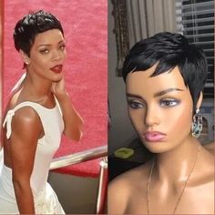 Short Pixie Cut Wigs for Black Women Natual Black Wave Pixie Wigs Human Hair Wig, #AD, ##Wig, #Ad, #Hair, #Human, #Wave Rihanna Pixie, Black Hair Layers, Black Pixie Cut, Bob Pixie Cut, Short Pixie Wigs, Bob Pixie, Short Wavy Bob, Short Wave, Pixie Cut With Bangs