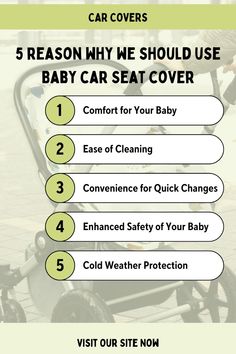 the baby seat cover is shown with instructions on how to use it and what to use it