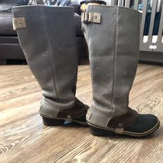 Reposhing This Item I Purchased From @Kandace53. Loved It But Ended Up Being The Wrong Size. They Have Not Been Worn Since Purchase. Questions? Leave A Comment Below! Sorel Slimpack, Tall Riding Boots, Sorel Womens, Winter Rain, Rain Boots, Riding Boots, Women Shoes, Grey, Boots