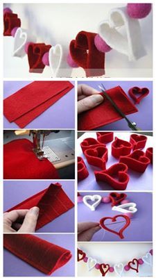 how to make felt hearts for valentine's day