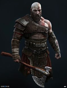 ArtStation - Kratos (God of War Ragnarok) Viking Chess, Viking Character, God Of Wars, Bald Men Style, Viking Armor, 2160x3840 Wallpaper, 다크 판타지, New Gods, Santa Monica