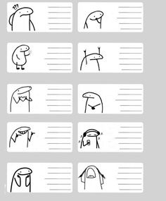 the instructions for how to draw cartoon characters in different poses and expressions, with one line drawn