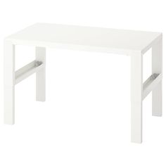 a white table with two legs on the top and one leg extended to the side