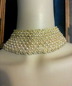 Vtg 50's Faux Pearl Gold Choker Wedding Statement Costume Necklace #Nolabel #Choker Costume Necklace, Costume Necklaces, Gold Choker, Pearl Choker, Pan Collar, Peter Pan Collar, Peter Pan, Faux Pearl, Sequin Skirt