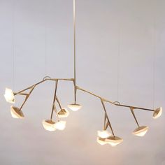 a chandelier with five lights hanging from it