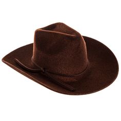 Add an adorable western charm to your doll with Brown Flocked Cowboy Hat. Featuring a gorgeous brown velvet finish, this cowboy hat is perfect for your handmade dolls or vintage dolls that need a little update. Yee-haw! Dimensions: Length: 5" Width: 4 1/8" Height: 1 7/8" Package contains 1 hat. Brown Mini Hat With Short Brim For Rodeo, Brown Brimmed Mini Hat For Rodeo, Country Style Brown Mini Hats With Curved Brim, Adjustable Brown Mini Hat For Rodeo, Brown Short Brim Mini Hat For Rodeo, Adjustable Brown Western Mini Hats, Country Style Mini Hat With Curved Brim In Brown, Vintage Brown Felt Hat For Ranch, Adjustable Brown Mini Hats For Western-themed Events