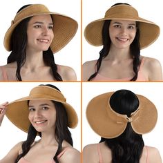 Step into the sunshine with confidence and style with the SUN CUBE Women's Sun Visor Hat. This chic accessory is not just a fashion statement but a practical addition to your summer wardrobe.

- **Material:** Premium paper straw
- **Color:** Brown
- **Size:** Fits head circumferences 22-22.8 inches
- **Gender:** Female
- **Features:** Wide brim for optimal sun protection, UPF 50+, ponytail hole, foldable design for easy travel, breathable and lightweight, stylish back bow tie accent

Perfect for Adjustable Short Brim Hat For Sunbathing, Summer Straw Visor Hat For Travel, Beach Season Sun Hat With Uv Protection, Adjustable Short Brim Straw Hat For Sunbathing, Sun Hat With Visor For Vacation Travel, Vacation Sun Hat With Visor For Travel, Sun Hat Visor For Travel And Vacation, Visor Sun Hat For Travel And Vacation, Travel Vacation Sun Hat With Visor