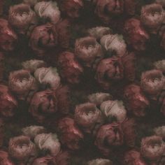 a bunch of flowers that are in the middle of a wallpaper pattern with red and grey colors