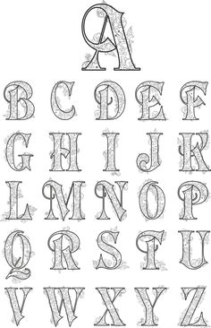 an old english alphabet with the letters in it