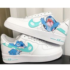 Painted Shoes Diy, Lilo Und Stitch, Holiday Cartoon, Custom Shoes Diy, Nike Shoes Air Force, White Nike Shoes, Basket Style, Jordan Shoes Girls, Custom Nike Shoes