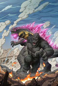 King Kong Skull Island, Monsterverse Godzilla, Godzilla Art, Godzilla X Kong, Godzilla Funny, Kong Godzilla, King Kong Vs Godzilla, Kaiju Design, Godzilla Comics