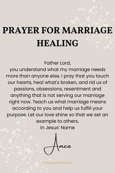 a prayer card with the words pray for marriage