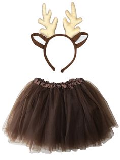 Deer or Reindeer Costume - Complete Kids Costume Set with Tutu and Antler Headband - Sydney So Sweet Reindeer Costume Toddler, Dear Costume Halloween, Reindeer Outfit Women, Reindeer Costume Women, Memes Halloween, Halloween Tutu Costumes, Christmas Costumes Women, Antlers Headband