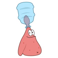 a cartoon character with a blue cap on top of it's head and eyes