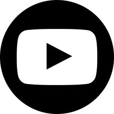 a black and white circle with a play button in the center on top of it