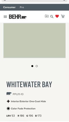 the whitewater bay color code is displayed on an iphone screen, and it appears to be red