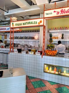 the interior of a mexican restaurant with customers