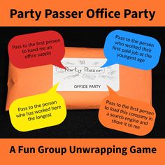 the party passer office party has been created to look like it is going on