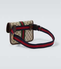 Ophidia GG Small Canvas Belt Bag in Beige - Gucci | Mytheresa Gucci Leather Shoulder Bag With Logo Strap, Luxury Gucci Bag With Logo Strap, Designer Gucci Bag With Logo Strap, Gucci Luxury Bag With Logo Strap, Gucci Designer Bag With Logo Strap, Gucci Rectangular Bag With Logo Strap, Gucci Canvas Bags With Gold-tone Hardware, Luxury Coated Canvas Belt Bag For Everyday, Designer Belt Bag With Gold-tone Hardware For Travel