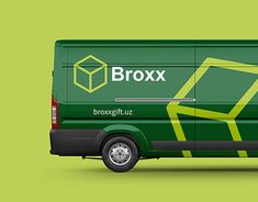 a green van with the word brooxx on it's side is shown