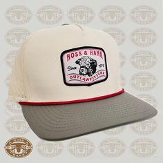 Introducing the Stratford, the newest addition to our collection of Hoss&Hank hats. With a modern design and a cream/grey color scheme, this high crown snapback is sure to impress. Grey Color Scheme, Cowboy Style, Cow Boy, Grey Color, Western Wear, Trucker Cap, Rodeo, Color Scheme, Festival Season