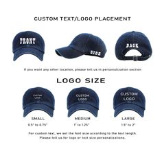 DESIGN YOUR OWN CUSTOMIZED BASEBALL CAP MESH BACK with EMBROIDERY ART GALLERY! Please Follow the Steps to Order! Customized Hats for Men and Women, we offer you the best quality printing work. Write us your text or send your logo via Etsy Messages and have it embroidered on your Baseball Cap :) You'll love our customized hats! Your artwork, a joke, your name, your company logo. Put your own artwork and let your Custom hat reflect you. Personalized caps are great gifts for everyone, every age! De Cheap Casual Fitted Hat With Letter Print, Cheap Dad Hat For Sports Events With Letter Print, Custom Ny Hat With Name, Size To Fit Baseball Hat For Cricut Hat Press, Cheap Fitted Hat With Curved Bill For Sports Events, Fitted Hats With Name, Cheap Letter Print Hats For Gifts, Affordable Letter Print Hats As Gifts, Affordable Customizable Gift Hats