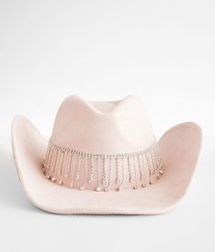 Rhinestone Fringe Cowboy Hat - Pink , Women's Pink Structured glitz faux suede hat Interior cinch tie band 3 1/2 brim One size fits most. 90% Polyester 10%Alloy. Do not wash. Do not bleach. Do not tumble dry. Do not iron. Do not dry clean. Apparel & Accessories > Clothing Accessories > Hats Western Style Adjustable Hat With Rhinestone Fringe, Adjustable Festival Hats With Rhinestone Fringe, Adjustable Fedora With Rhinestones, Adjustable Rhinestone Fringe Hat For Festivals, Western Adjustable Hats With Rhinestones, Adjustable Brimmed Hat With Rhinestones, Fringe Cowboy Hat, Jordan Davis, Cowboy Hats Women