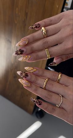 Cocktail Nails, Autumn Manicure, Classy Acrylic, Colourful Nails, Thanksgiving Nail, Pumpkin Nails, Colorful Nails