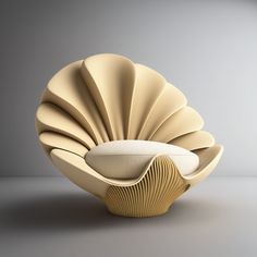 the shell chair is designed to look like an oyster