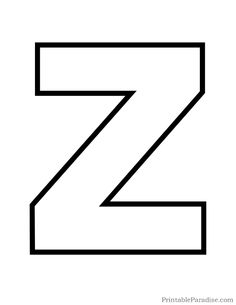 the letter z is shown in black and white with a diagonal line to it's left