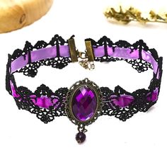 Lace Choker Necklace Sexy Jewel Goth Rave Punk Scene Costume Role Play Black Purple Brand New In Original Package No Tags Attached Great Gift Black Lace Purple Ribbon & Jewel **Check Out Y Other Items...Bundle & Save $$ On Shipping**Ndle (T78137) Tags Home, Country ,Collectable, Vintage, Figurine ,Office, Boho, Hippie, Stylish, Gift, Fashion, Surfer, Vacation, Beach, Unisex, Vegan, Minimalist, Western, Southwest, Native American, Mid Century, Retro, Chic,, Victoria's Secret, Sexy, Love, Mcm, 50' Pink Punk Choker As A Gift, Pink Punk Choker For Gift, Pink Punk Choker As Gift, Punk Style Pink Choker Gift, Emo Metal Choker For Party, Emo Adjustable Choker For Parties, Emo Halloween Party Necklaces, Pink Punk Necklace For Party, Pink Punk Style Necklace For Party